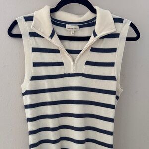 Thread & Supply Navy and White Striped Sleeveless Top